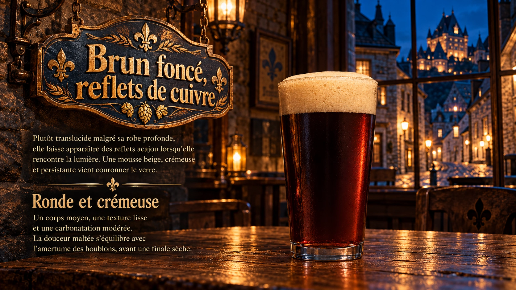 Brun foncé et reflets de cuivre : dégustation dans une taverne québécoise