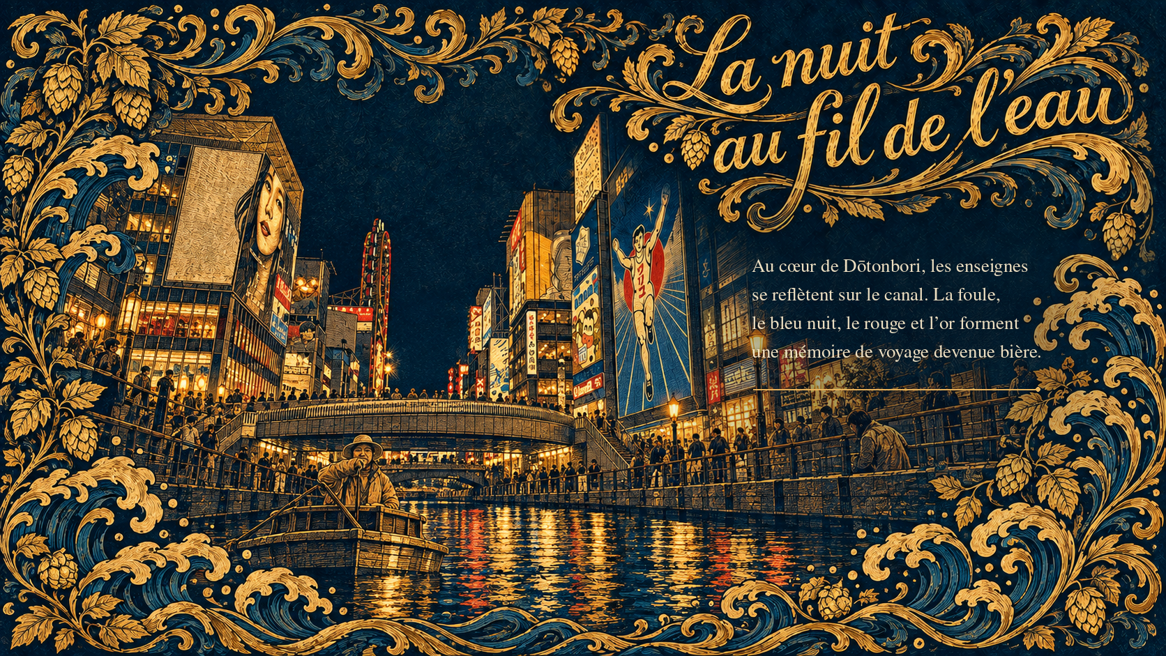 Le canal Dōtonbori dans une gravure nocturne