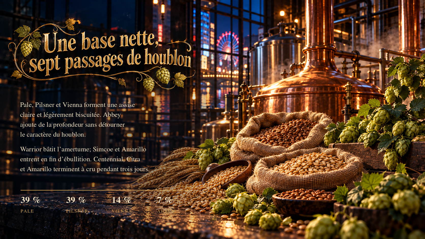 Malts, grains et houblons dans la brasserie